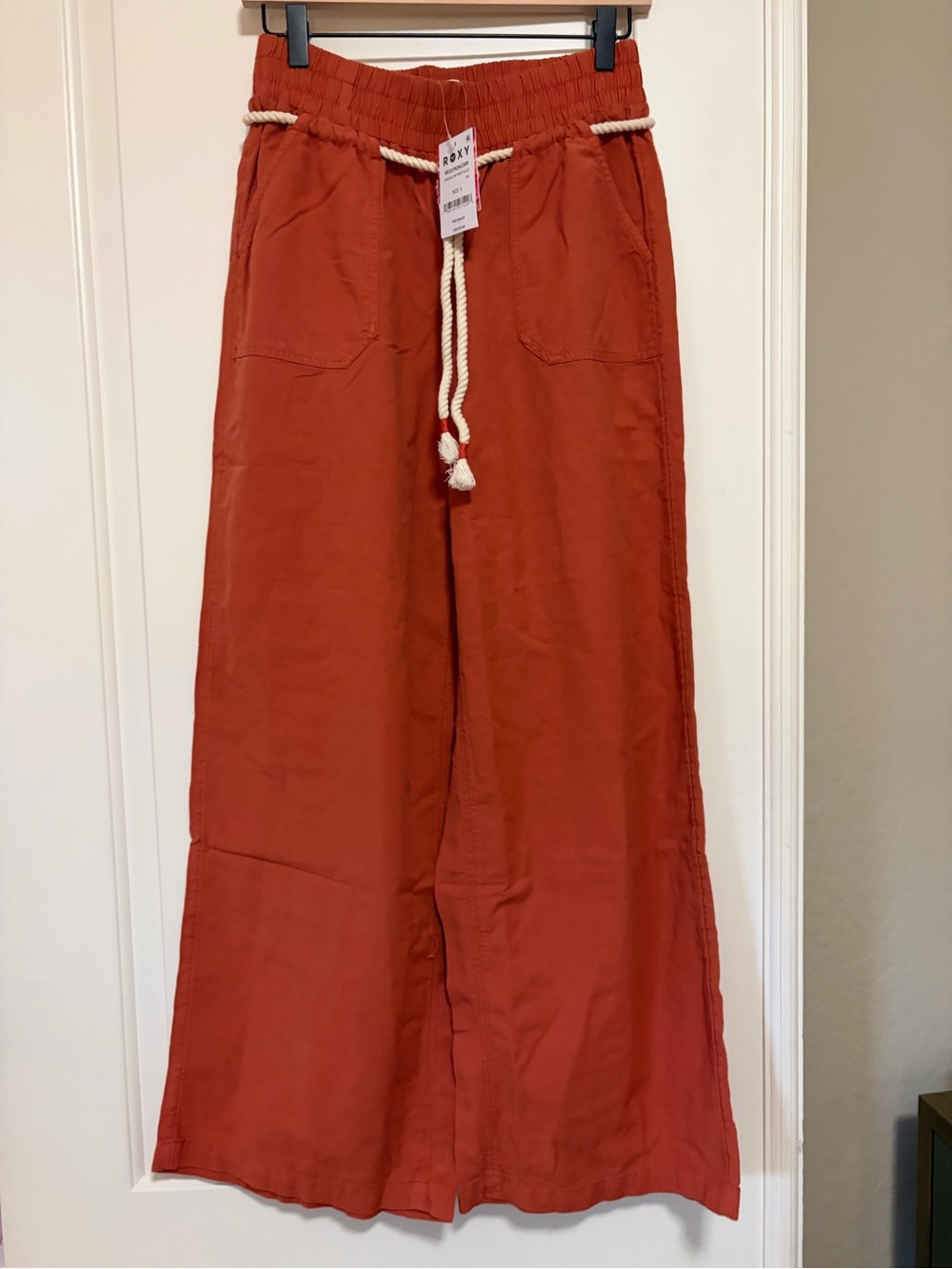 🏄🏽♀️NWT☀️🌊 Roxy Paddle On Rust Wide-Leg Pull-On Pants🏄🏽♀️